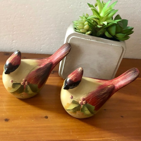 Vintage Wooden Christmas Cardinals